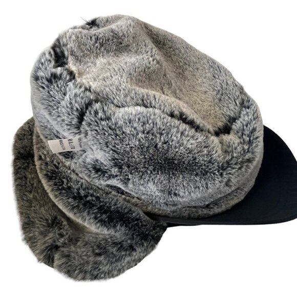 Connectyle Adult Winter Hat with Brim Warm Earflaps Faux Fur Black Baseball Cap - Picture 6 of 12